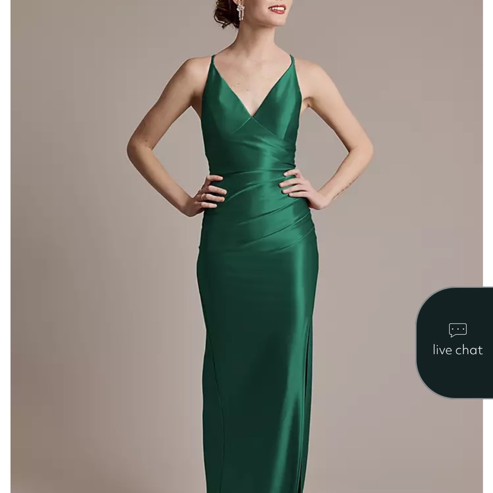 Sculpting Satin V-Neck Cross-Back Bridesmaids
Dress